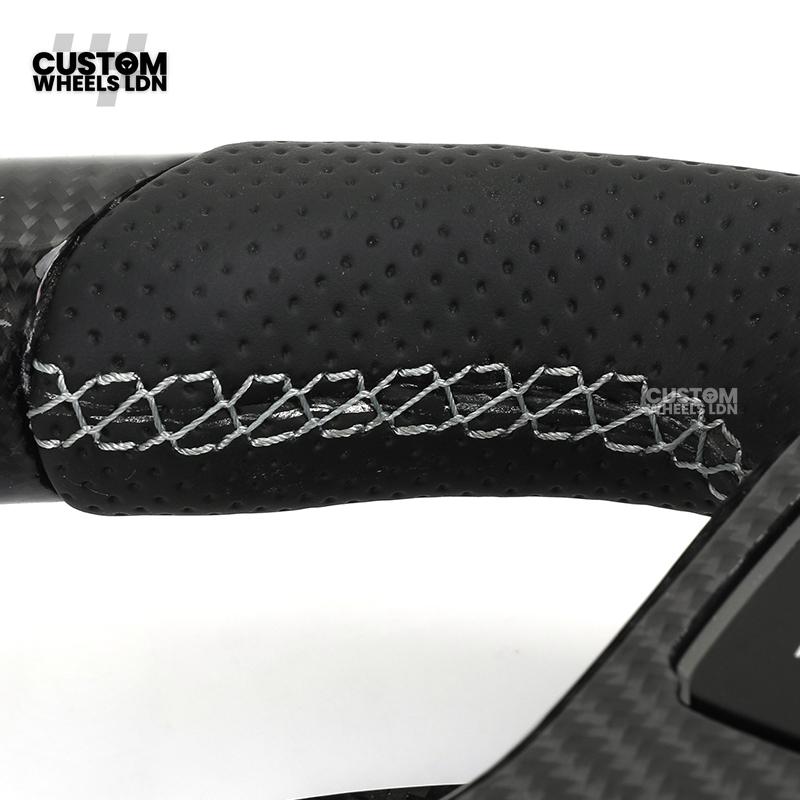 BMW Custom Carbon Heated Steering Wheel with LED Display – M-Stitch – Flat Bottom - Lane Assist – Fits F20 F22 F23 F30 F31 F32 F33 F36 F87 F80 F82 F10 F12 F13 + more