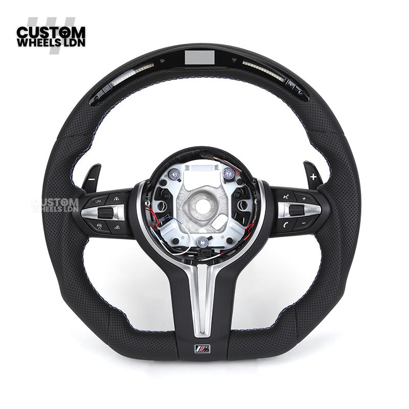BMW Custom LED Steering Wheel – Perforated Leather with M-Stitching | Fits F20 F22 F30 F32 F36 F10 F06 F13 X1 X3 X4 X5 X6 + More