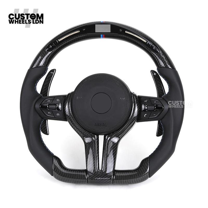 BMW Custom F-Series LED Carbon Fibre Steering Wheel – Smooth Grip | Fits F20 F22 F30 F32 F36 M2 M3 M4 + more