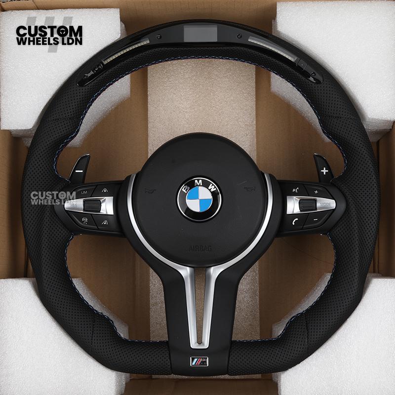 BMW Custom LED Steering Wheel – Perforated Leather with M-Stitching | Fits F20 F22 F30 F32 F36 F10 F06 F13 X1 X3 X4 X5 X6 + More