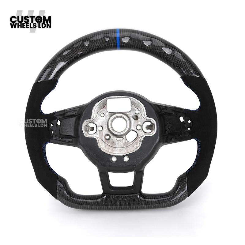 Volkswagen Mk7 Custom Steering Wheel Base – LED Display | Alcantara & Carbon Fibre | Core Frame Only