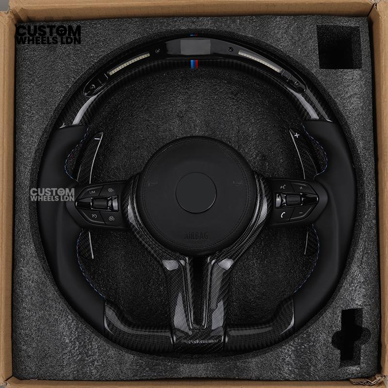 BMW Custom F-Series LED Carbon Fibre Steering Wheel – Smooth Grip | Fits F20 F22 F30 F32 F36 M2 M3 M4 + more