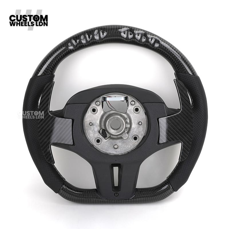 BMW Custom Carbon Heated Steering Wheel with LED Display – M-Stitch – Flat Bottom - Lane Assist – Fits F20 F22 F23 F30 F31 F32 F33 F36 F87 F80 F82 F10 F12 F13 + more