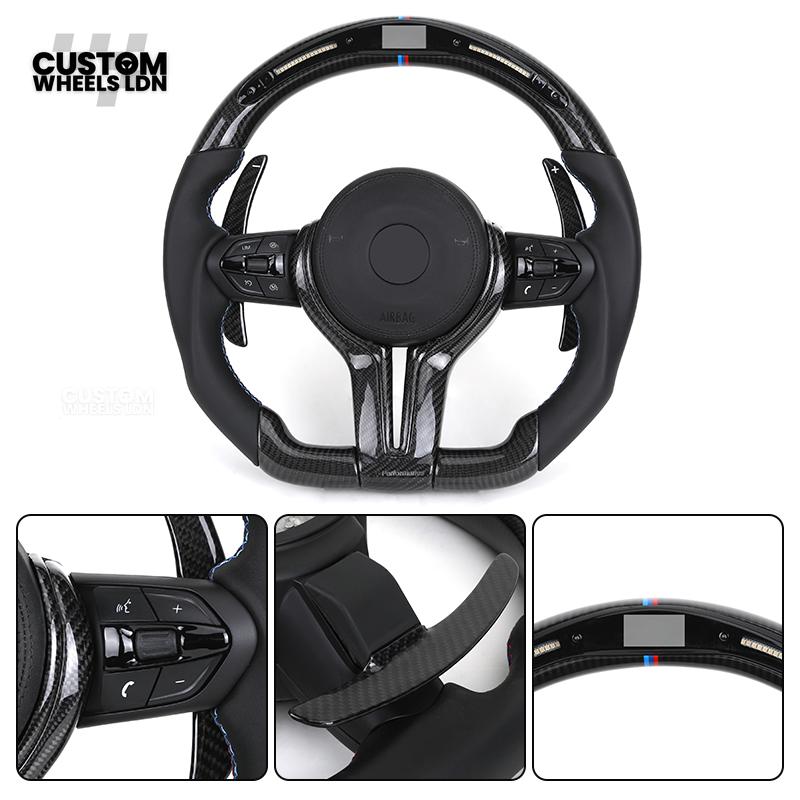 BMW Custom F-Series LED Carbon Fibre Steering Wheel – Smooth Grip | Fits F20 F22 F30 F32 F36 M2 M3 M4 + more