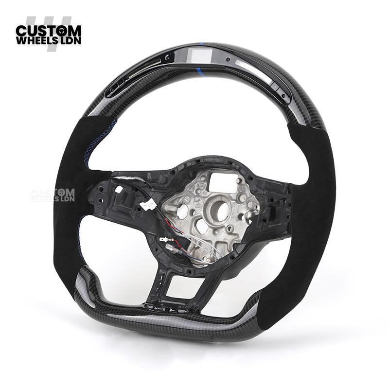 Volkswagen Mk7 Custom Steering Wheel Base – LED Display | Alcantara & Carbon Fibre | Core Frame Only