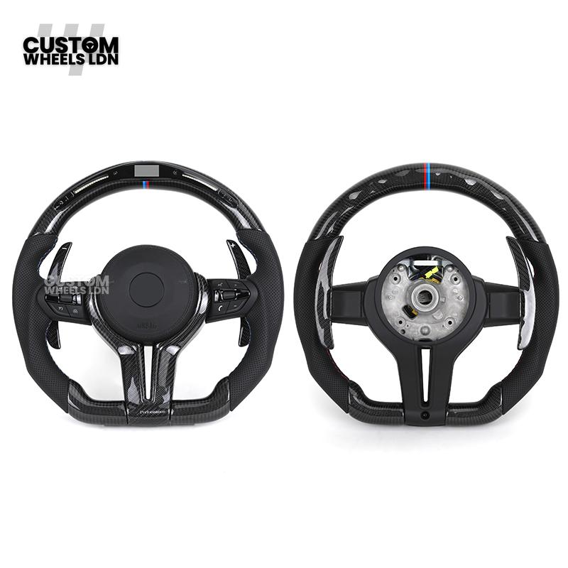 BMW Custom LED Steering Wheel – Carbon Fibre, M-Stitching, Perforated Leather | Fits 1/2/3/4 Series, X1, X2 + more