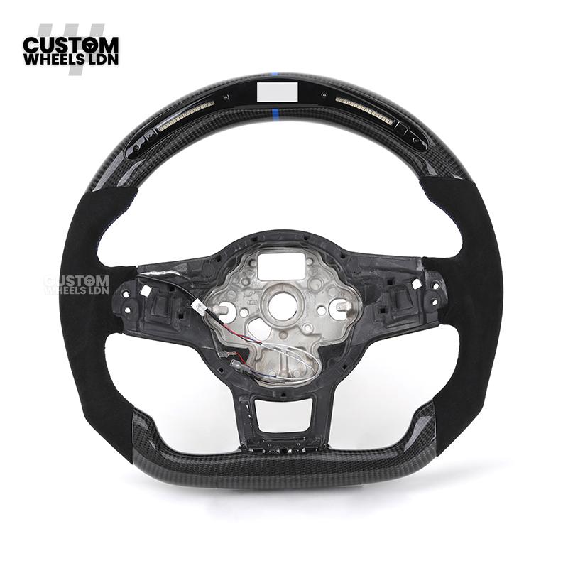 Volkswagen Mk7 Custom Steering Wheel Base – LED Display | Alcantara & Carbon Fibre | Core Frame Only