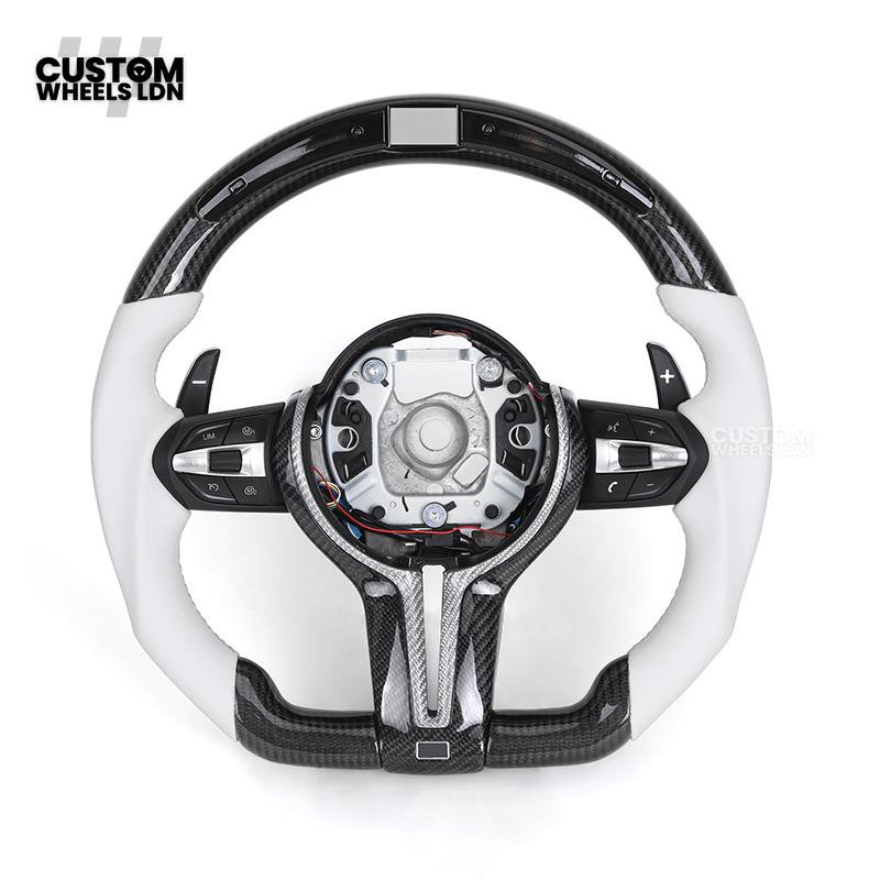 BMW Custom LED Steering Wheel – Alcantara with Carbon Trim & M-Stitching | Fits F20 F22 F30 F32 F36 F10 F06 F13 X1 X3 X4 X5 X6 + More