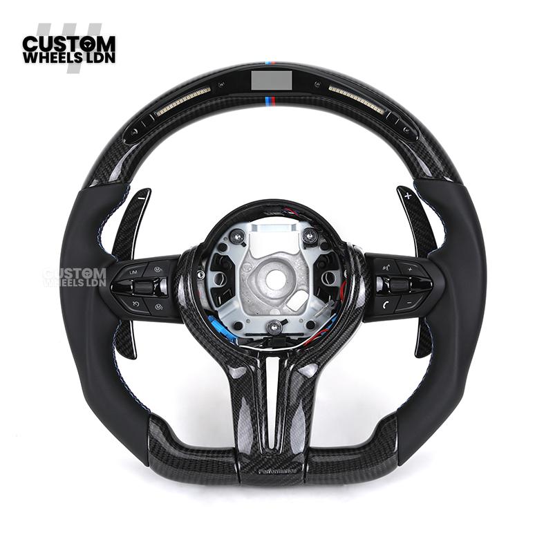 BMW Custom F-Series LED Carbon Fibre Steering Wheel – Smooth Grip | Fits F20 F22 F30 F32 F36 M2 M3 M4 + more
