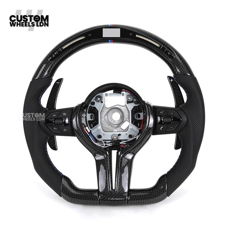 BMW Custom LED Steering Wheel – Carbon Fibre, M-Stitching, Perforated Leather | Fits 1/2/3/4 Series, X1, X2 + more