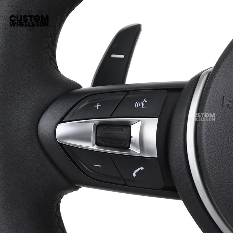 BMW Custom Led Steering Wheel – Smooth Leather & Piano Black Top and Bottom | LED Display | Fits F20 F21 F22 F30 F31 F32 F33 F36 F10 F11 F06 F12 F13 F15 F16 X1 X3 X4 X5 X6 + More