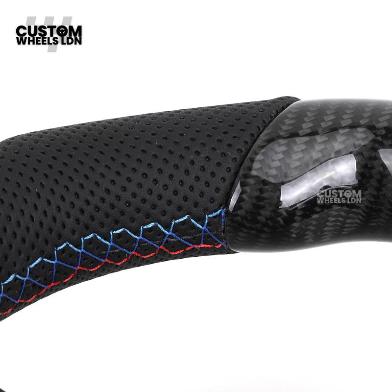 BMW Custom LED Steering Wheel – Carbon Fibre, M-Stitching, Perforated Leather | Fits 1/2/3/4 Series, X1, X2 + more