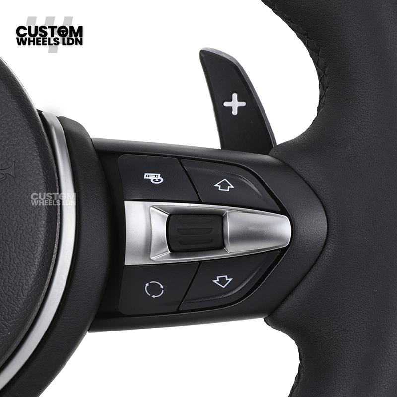 BMW Custom Led Steering Wheel – Smooth Leather & Piano Black Top and Bottom | LED Display | Fits F20 F21 F22 F30 F31 F32 F33 F36 F10 F11 F06 F12 F13 F15 F16 X1 X3 X4 X5 X6 + More