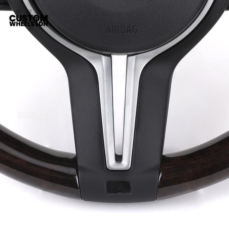 BMW Custom Led Steering Wheel – Smooth Leather & Piano Black Top and Bottom | LED Display | Fits F20 F21 F22 F30 F31 F32 F33 F36 F10 F11 F06 F12 F13 F15 F16 X1 X3 X4 X5 X6 + More