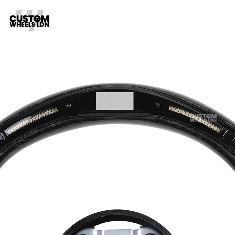 BMW Custom Forged Carbon LED Steering Wheel with Perforated Leather, Silver Accents & M-Sport Stitching | Complete Plug & Play | Fits BMW F20 F21 F22 F23 F30 F31 F32 F33 F36 F80 F87 E82 E88 E90 E92 E93 + more