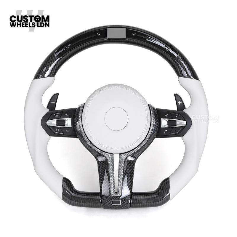 BMW Custom LED Steering Wheel – Alcantara with Carbon Trim & M-Stitching | Fits F20 F22 F30 F32 F36 F10 F06 F13 X1 X3 X4 X5 X6 + More