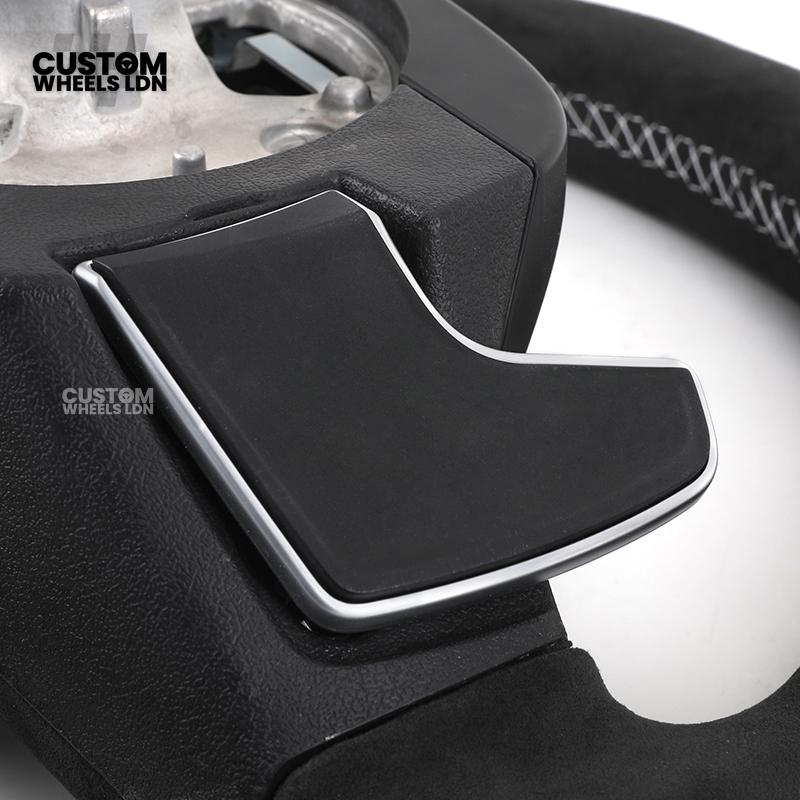 BMW Custom LED Alcantara Flat Bottom Steering Wheel – Carbon Trim – Fits F20 F22 F30 F32 F36 F80 F82 F87 F10 F12 F13 + more
