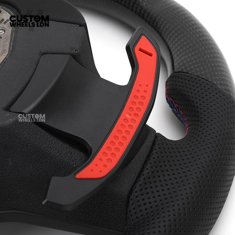 BMW Custom G Series Carbon Steering Wheel with M1/M2 Buttons & Carbon Paddles – Flat Bottom – Fits G20 G21 G22 G23 G30 G31 G32 G14 G15 G16 G01 G02 + more