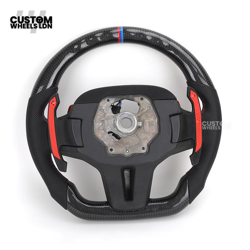 BMW Custom G Series Carbon Steering Wheel with M1/M2 Buttons & Carbon Paddles – Flat Bottom – Fits G20 G21 G22 G23 G30 G31 G32 G14 G15 G16 G01 G02 + more