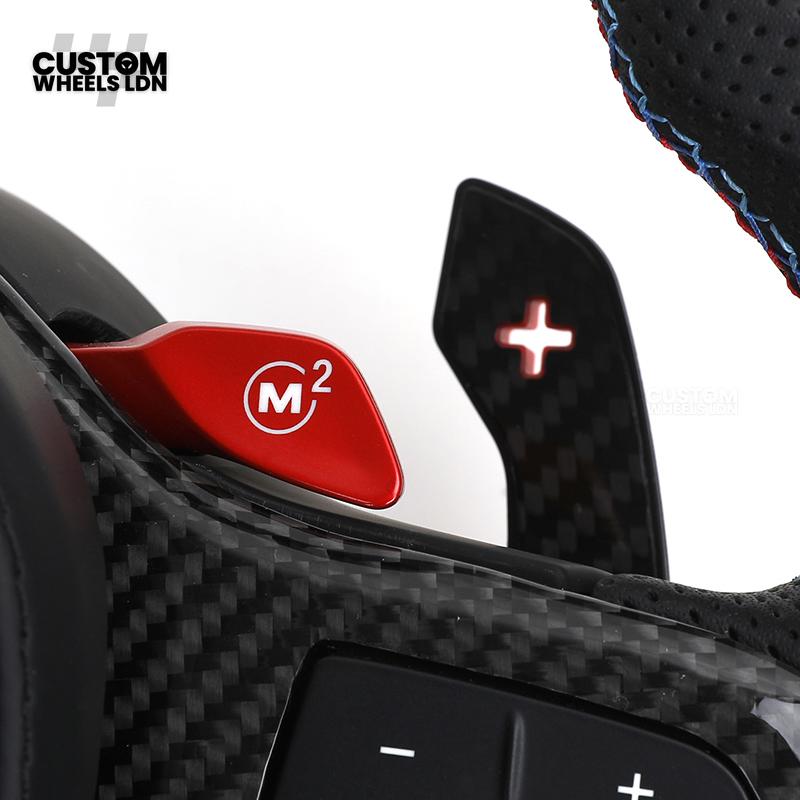BMW Custom G Series Carbon Steering Wheel with M1/M2 Buttons & Carbon Paddles – Flat Bottom – Fits G20 G21 G22 G23 G30 G31 G32 G14 G15 G16 G01 G02 + more