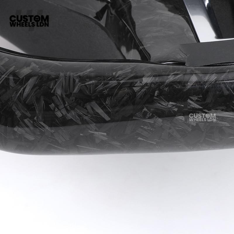 BMW Custom G Series Forged Carbon Steering Wheel with LED Display & Carbon Paddles – Flat Bottom – Fits G20 G21 G22 G23 G30 G31 G32 G14 G15 G16 G01 G02 + more