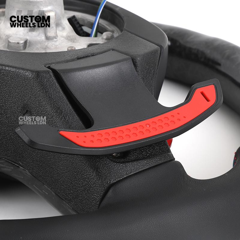 BMW Custom G Series Forged Carbon Steering Wheel with LED Display & Carbon Paddles – Flat Bottom – Fits G20 G21 G22 G23 G30 G31 G32 G14 G15 G16 G01 G02 + more