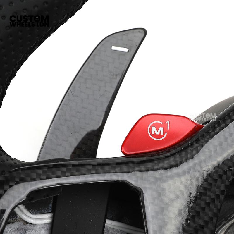 BMW Custom Carbon LED Heated Steering Wheel with Red M1/M2 Buttons – Flat Bottom – Fits F20 F22 F30 F32 F36 F80 F82 F87 F10 F12 F13 + more