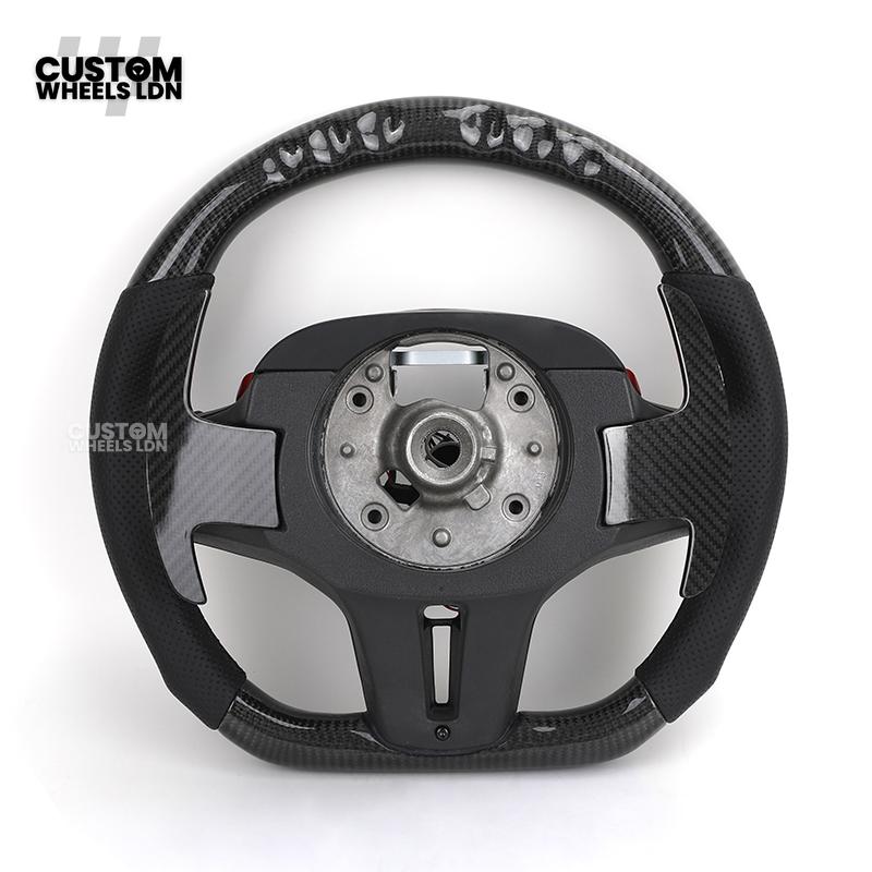 BMW Custom Carbon LED Heated Steering Wheel with Red M1/M2 Buttons – Flat Bottom – Fits F20 F22 F30 F32 F36 F80 F82 F87 F10 F12 F13 + more