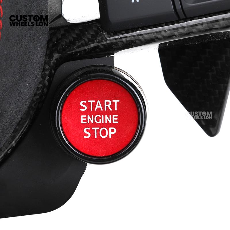 Audi Custom R8-Style Flat Bottom Steering Wheel – Alcantara Grip, Carbon Top & Bottom, Red Stitching, Carbon Paddles, Start Button | Fits A4, A5, S5, A6, A7, S6, S7, Q5, SQ5 + more | Plug & Play | With Airbag | Upgrade for Older Models Available