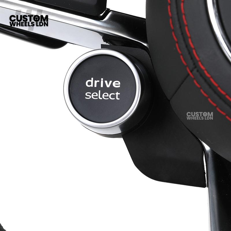 Audi Custom R8-Style Flat Bottom Steering Wheel – Perforated Leather, Red Stitching, Silver Paddles, Start Button | Fits A4, A5, S5, A6, A7, S6, S7, Q5, SQ5 + more | Plug & Play | With Airbag | Upgrade for Older Models Available