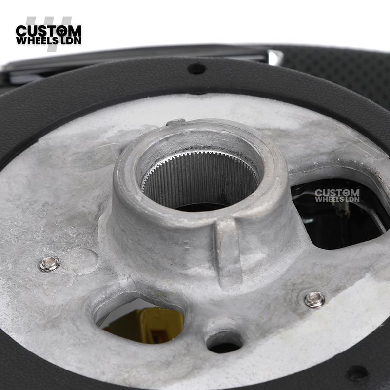 Audi Custom R8-Style Flat Bottom Steering Wheel – Perforated Leather, Red Stitching, Silver Paddles, Start Button | Fits A4, A5, S5, A6, A7, S6, S7, Q5, SQ5 + more | Plug & Play | With Airbag | Upgrade for Older Models Available