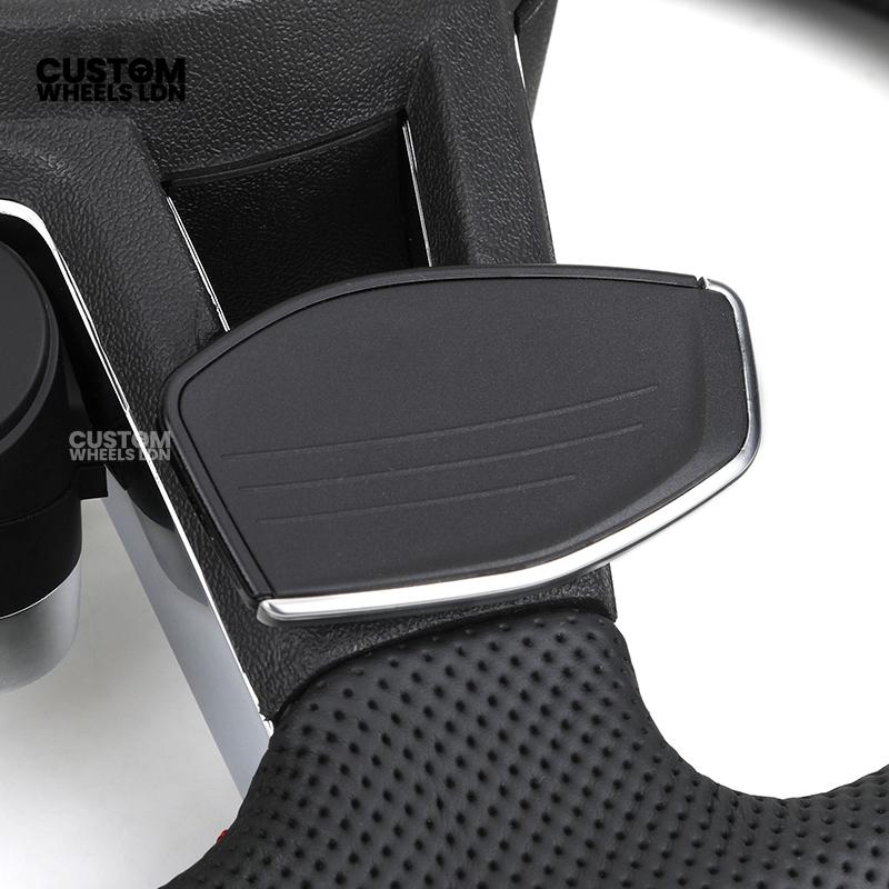 Audi Custom R8-Style Flat Bottom Steering Wheel – Perforated Leather, Red Stitching, Silver Paddles, Start Button | Fits A4, A5, S5, A6, A7, S6, S7, Q5, SQ5 + more | Plug & Play | With Airbag | Upgrade for Older Models Available