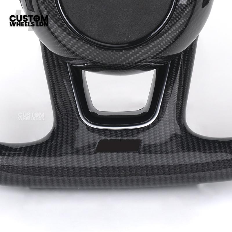 Audi Custom B9 Flat Bottom Steering Wheel – LED Rev Display, Alcantara Grip, Carbon Top & Bottom, Carbon Paddles | Fits A3, S3, RS3, A4, S4, A5, S5, Q5, SQ5, A6, A7 + more | Plug & Play | With Airbag | Upgrade for Older Models Available