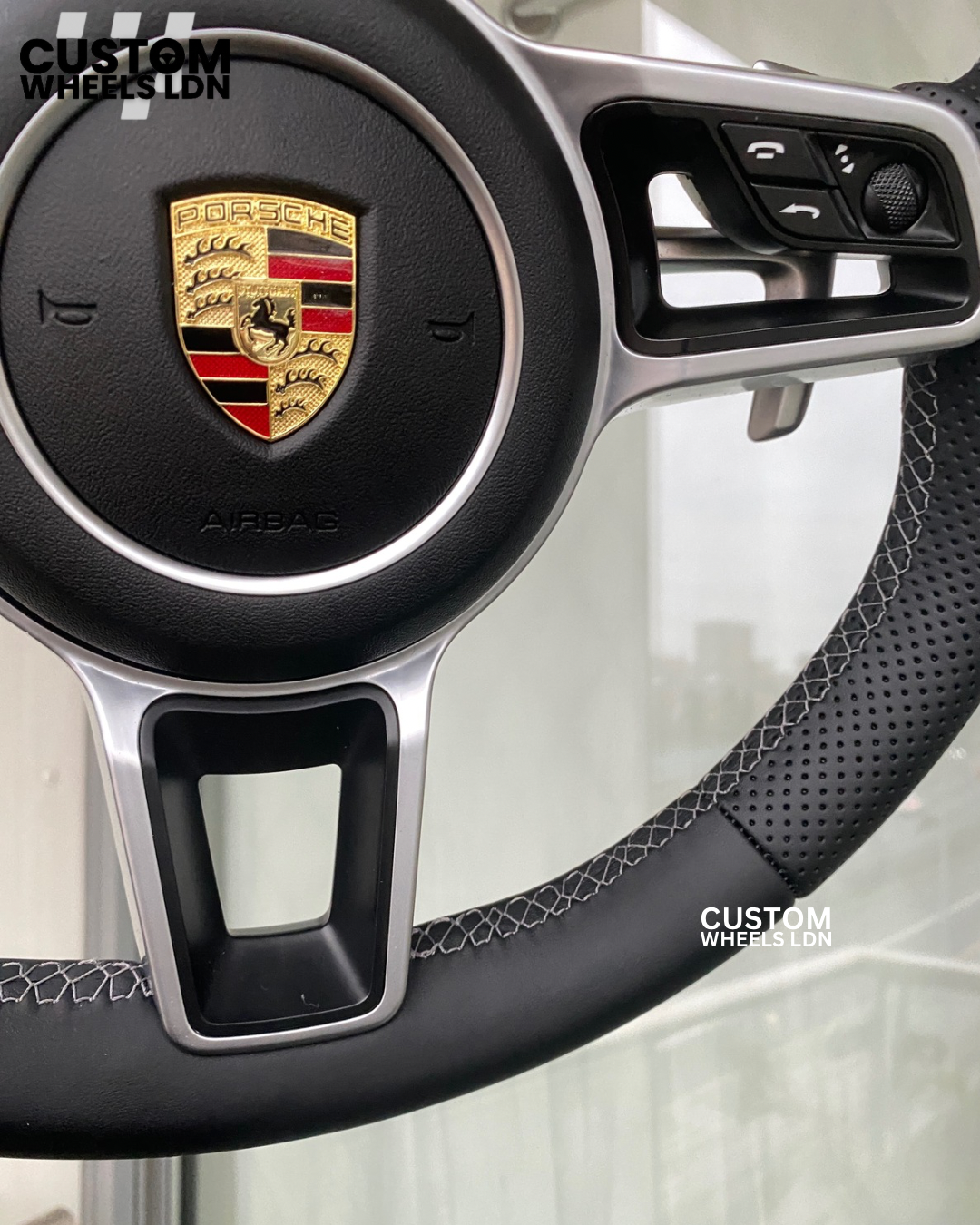 Porsche PDK Custom Steering Wheel Sport Black Leather