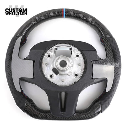 BMW G-Series Custom Carbon Flat Bottom Steering Wheel – Gloss Carbon Fiber with Paddle Shifters – Fits G20 G21 G22 G23 G30 G31 G11 G12 G14 G15 G16 G05 G06 G07 + more
