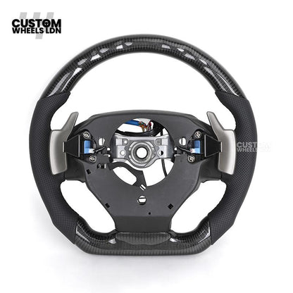 Lexus Custom Steering Wheel, Carbon Fiber Flat Bottom, Perforated Leather Grips, Paddle Cutouts | Fits CT, IS, GS, RX, NX + More | Sporty Retrofit Upgrade | Plug & Play | Built for Comfort & OEM Fitment