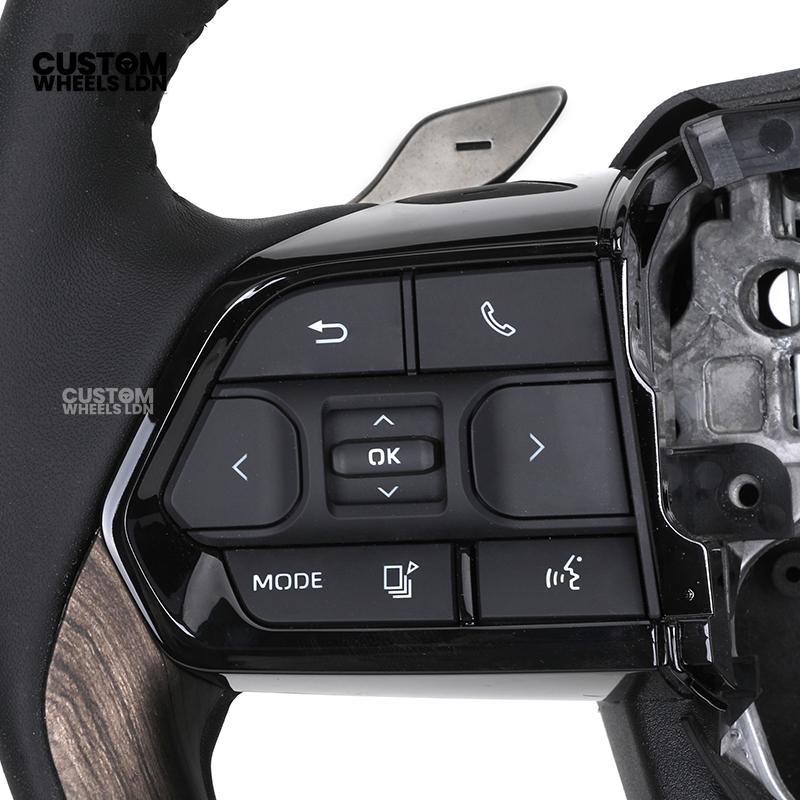 Toyota Custom Steering Wheel – Dark Woodgrain Trim, Perforated Leather, OEM Shape with Paddles | Fits Camry, Auris, Corolla, RAV4 + More | Plug & Play Upgrade | Ideal for Daily Use or Executive Builds