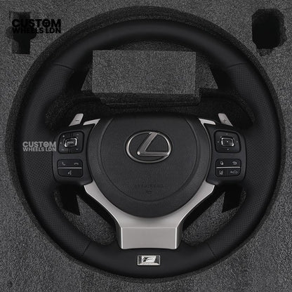 Lexus Custom F Sport Steering Wheel – Perforated Leather, Silver Trim, OEM Controls | Fits IS, GS, RC, RX + more | Plug & Play | Luxury Retrofit Upgrade
