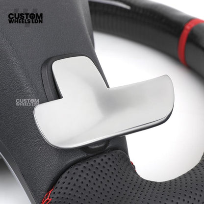 Mercedes Custom Steering Wheel | AMG Style Carbon & Leather | Red Stitching & Center Stripe | Complete Retrofit for Older Models | Fits W204 W212 W218 + more