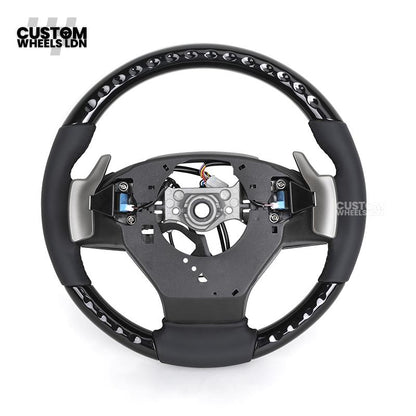 Lexus Custom Steering Wheel – Gloss Woodgrain & Matte Black Leather | OEM-Style Luxury Upgrade | Fits RX, GS, IS, NX, CT + More | Plug & Play | Comfort-Focused Premium Finish