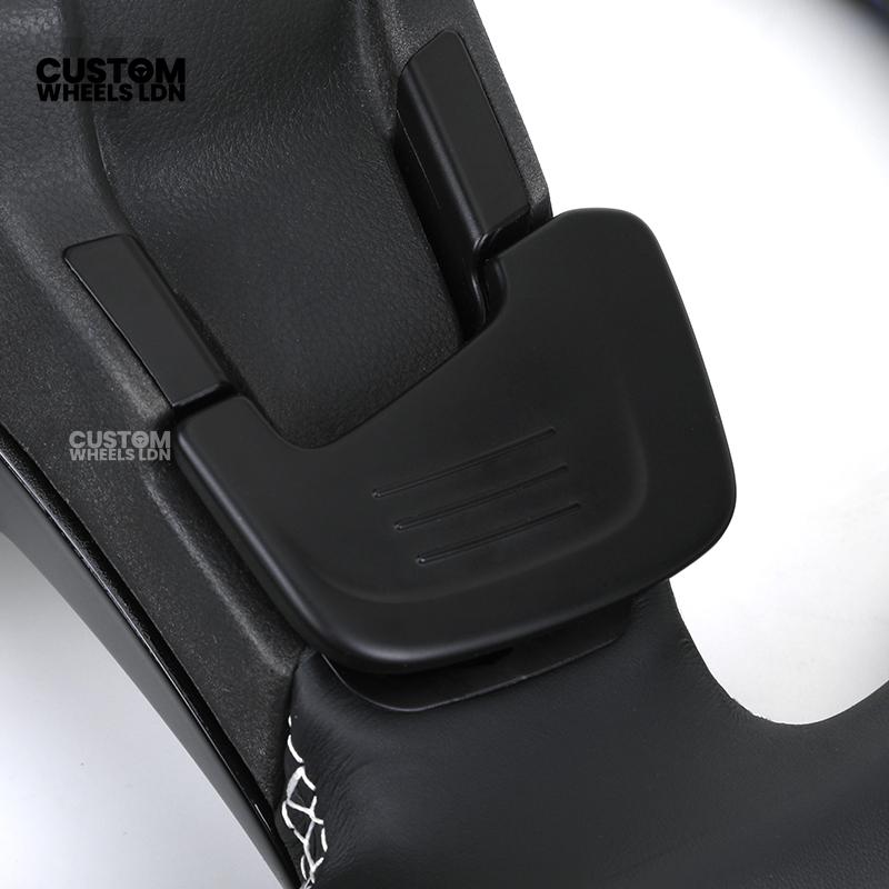 Volkswagen MK7 Custom Steering Wheel – Blue Center Stripe | Carbon Fibre & Leather | Plug & Play | Complete Steering Wheel | Fits Golf MK7 / MK6 GTI, R + more