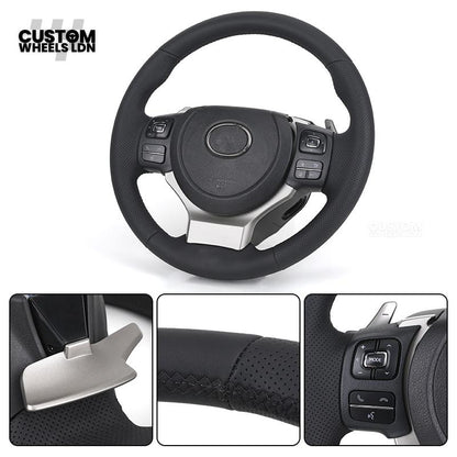 Lexus Custom F Sport Steering Wheel – Perforated Leather, Silver Trim, OEM Controls | Fits IS, GS, RC, RX + more | Plug & Play | Luxury Retrofit Upgrade