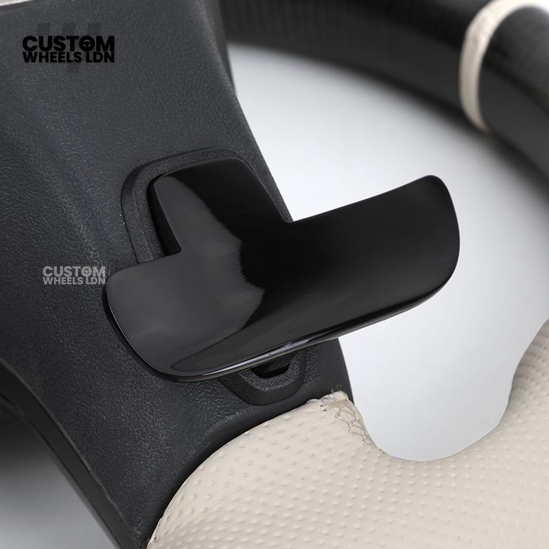 Mercedes Custom Steering Wheel | Piano Black & Carbon Fibre with Full Cream Leather | AMG Style | Complete Retrofit | Fits W205 W204 W212 W213 W218 + more