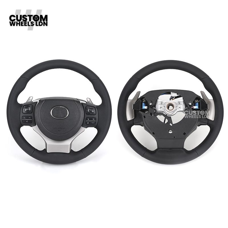 Lexus Custom F Sport Steering Wheel – Perforated Leather, Silver Trim, OEM Controls | Fits IS, GS, RC, RX + more | Plug & Play | Luxury Retrofit Upgrade