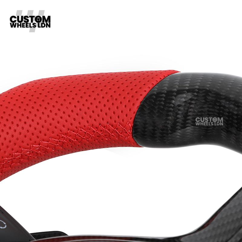 BMW Custom F-Series Carbon Fibre & Red Steering Wheel – Perforated Leather | Fits F20 F22 F30 F32 F36 M2 M3 M4 + more