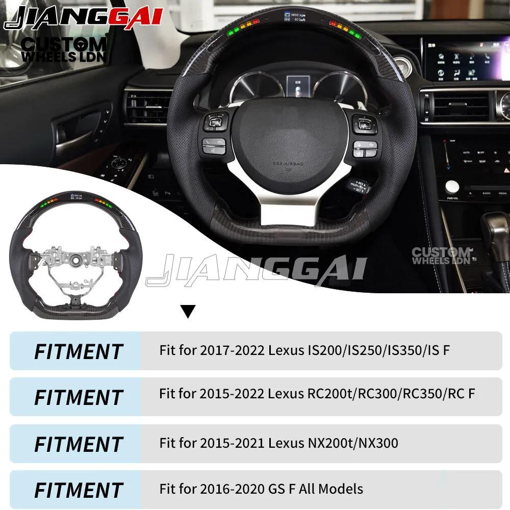 Lexus Custom Steering Wheel, Carbon Fiber Flat Bottom, Perforated Leather Grips, Paddle Cutouts | Fits CT, IS, GS, RX, NX + More | Sporty Retrofit Upgrade | Plug & Play | Built for Comfort & OEM Fitment
