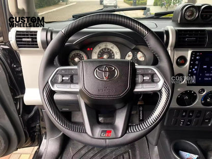 Toyota GR Custom Steering Wheel – Carbon Fibre, GR Badge, Black Leather Grips, OEM Controls | Fits GR Yaris, GR Corolla, GR86 + more | Plug & Play | Retrofit Upgrade for Older Models