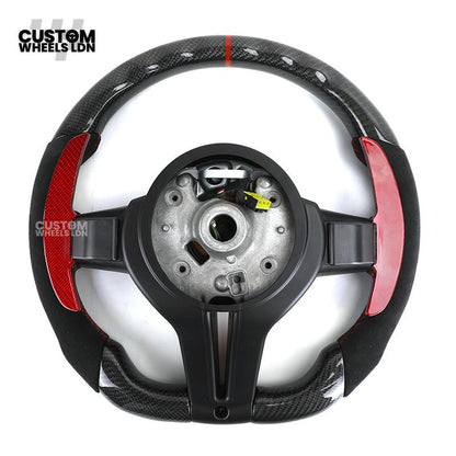 BMW Custom Carbon Fibre Steering Wheel – Red Trim & Paddles | Alcantara | M Performance Style | Plug & Play | Fits F20, F22, F30, F32, F36, M2, M3, M4, X1, X2 + more