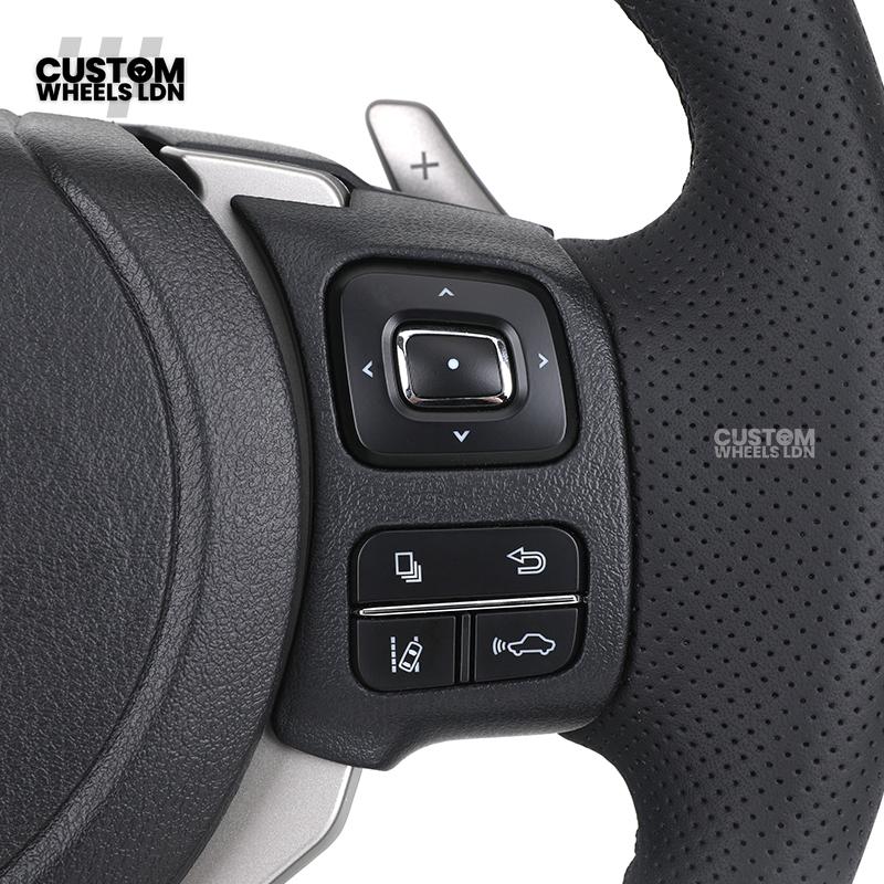 Lexus Custom F Sport Steering Wheel – Perforated Leather, Silver Trim, OEM Controls | Fits IS, GS, RC, RX + more | Plug & Play | Luxury Retrofit Upgrade