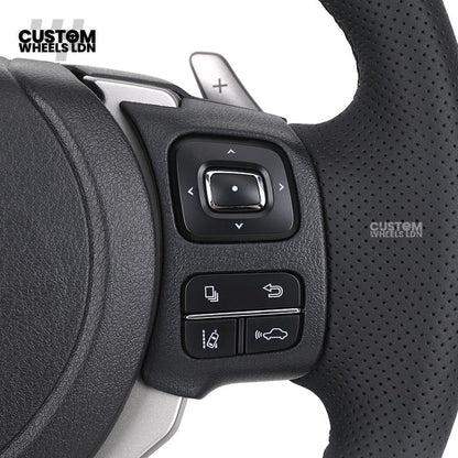 Lexus Custom F Sport Steering Wheel – Perforated Leather, Silver Trim, OEM Controls | Fits IS, GS, RC, RX + more | Plug & Play | Luxury Retrofit Upgrade